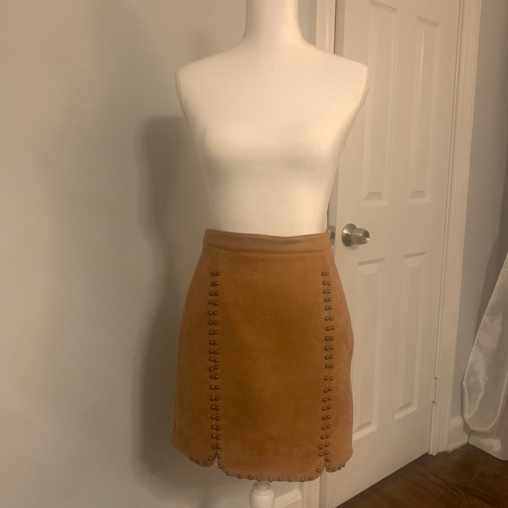Promesa Suede Mini Skirt with Studs